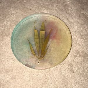 Epoxy resin coaster light multi color with my favorite leaf New